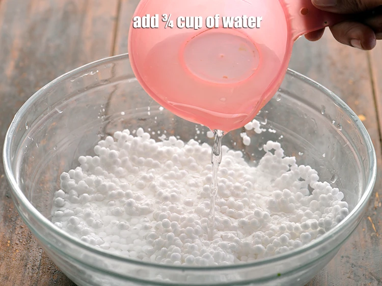Step 11 – <p>Add ¾ cup of water. If you add more water, the sago will absorb everything …