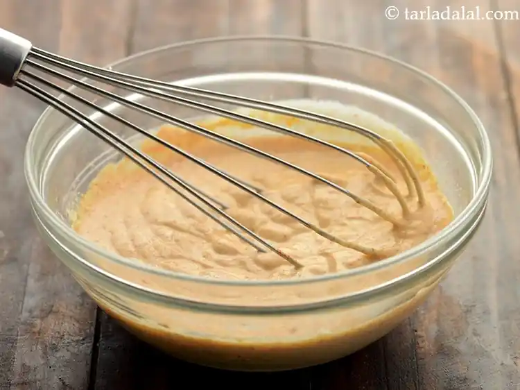 Step 14 – <p>Mix well using a whisk to make a smooth, lump-free mixture. Keep aside.</p>