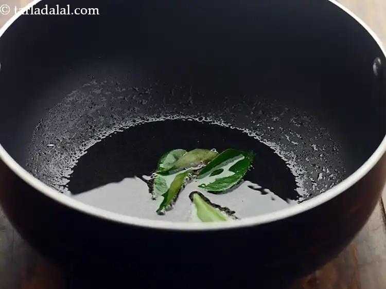 Step 17 – <p>Add curry leaves. This recipe does not make use of any root vegetables hence, it …