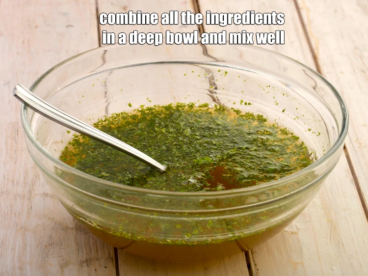 Step 22 – <p><span style="background-color:rgb(255,255,255);color:rgb(0,0,0);">Transfer the coarse mint mixture into a deep bowl. Add </span>2 tbsp <a href="https://www.tarladalal.com/glossary-orange-crush-santre-ka-crush-1987i"><u>orange …