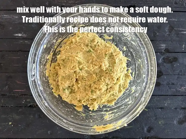 Step 19 – <p>Mix well with your hands to make a soft dough. Traditionally recipe does not require …
