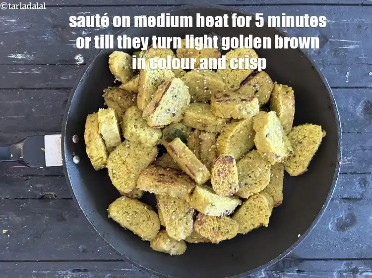 Step 35 – <p>Sauté on a medium flame for&nbsp;5 minutes or till they turn light brown in colour …