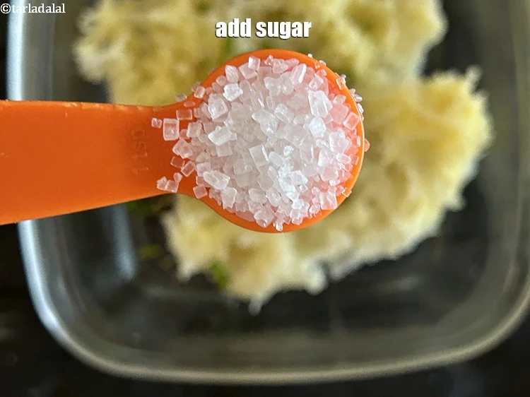 Step 22 – <p>Add <strong>1&nbsp;tsp</strong>&nbsp;<a href="glossary-sugar-chini-shakkar-278i">sugar</a>.</p>