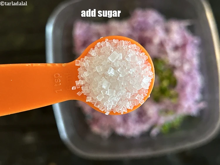 Step 11 – <p>Add <strong>1&nbsp;tsp</strong>&nbsp;<a href="glossary-sugar-chini-shakkar-278i">sugar</a>.&nbsp;&nbsp;If a recipe includes a small amount of sugar, it might be there …