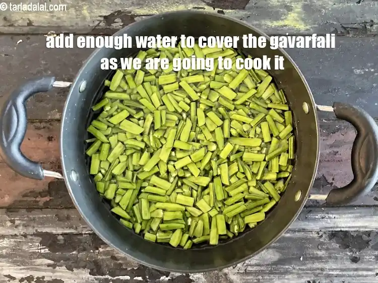 Step 10 – <p>Add <strong>enough water</strong> to cover the gavarfali to cook it.</p>
