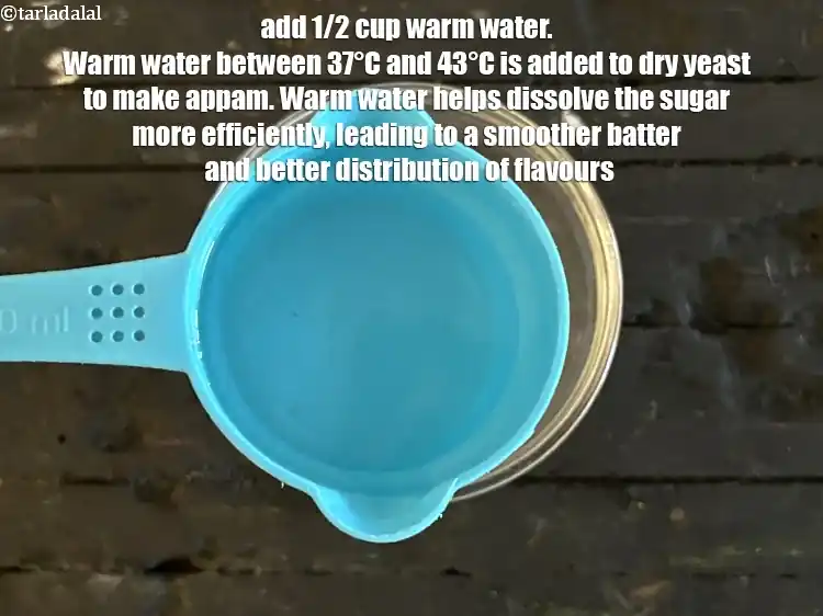 Step 19 – <p>Add&nbsp;½ cup of warm water.&nbsp;Warm water, ideally between&nbsp;<strong>100°F and 110°F (37°C and 43°C)</strong>, is added …