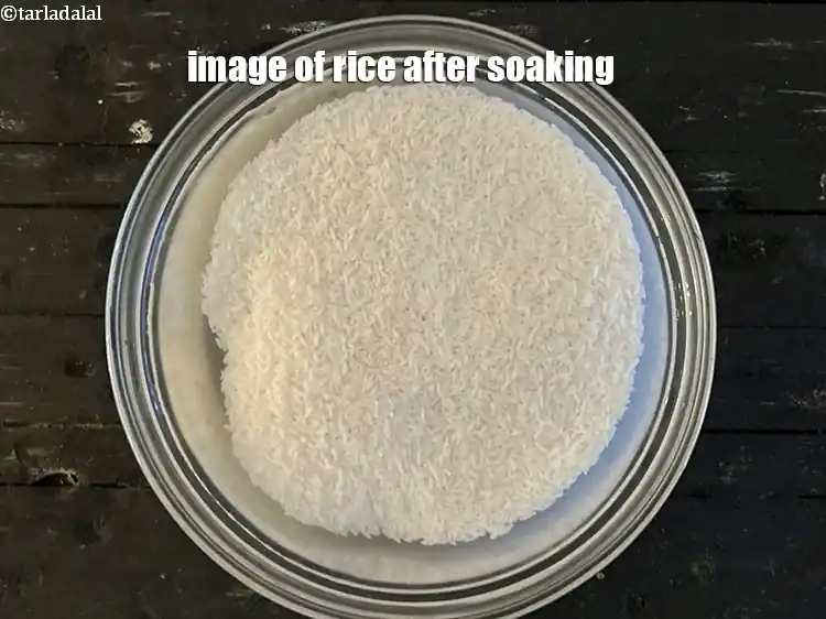 Step 8 – <p>Image of rice after soaking.</p>