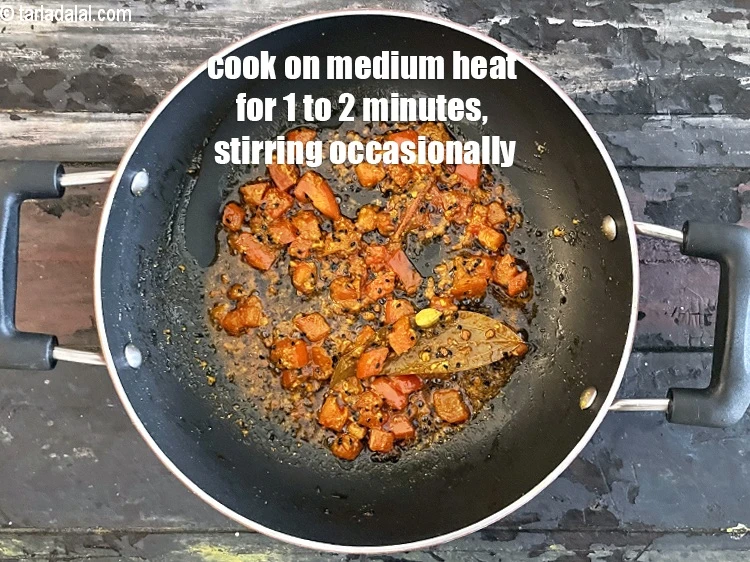 Step 19 – <p>Cook on a medium flame for 1 to 2 minutes, while stirring occasionally.</p>