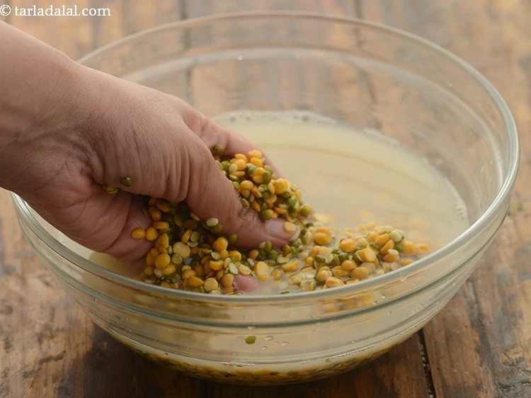 Step 28 – <p>To make the dal for&nbsp;<strong>dal baati churma, </strong>clean and wash the dals.&nbsp;</p>