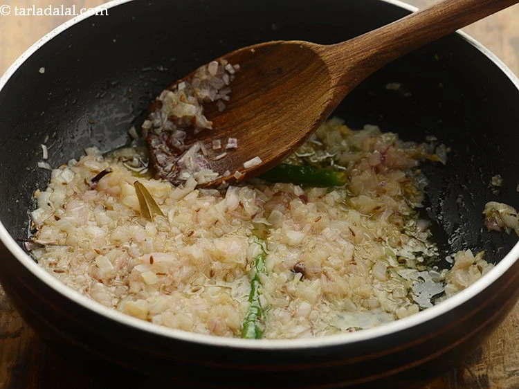 Step 41 – <p>Sauté on a medium flame for 2 to 3 minutes or until the onions are …