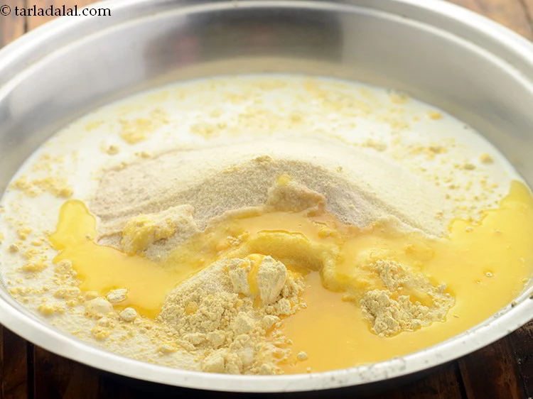Step 57 – <p>Add melted ghee. This addition of ghee is called ‘moyan’ or ‘moyen’. This helps to …