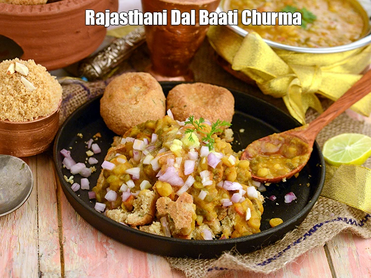 Step 76 – <p>Serve <strong>Dal Baati Churma </strong>immediately with churma.</p>