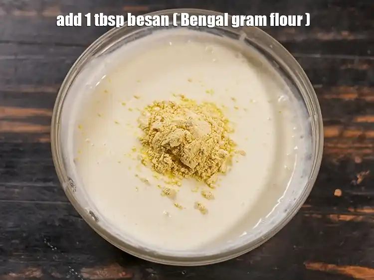 Step 22 – <html><head></head><body><p>Add&nbsp;1 tbsp&nbsp;<a href="glossary-besan-chana-dal-flour-bengal-gram-flour-952i">besan (Bengal gram flour)</a>.</p></body></html>