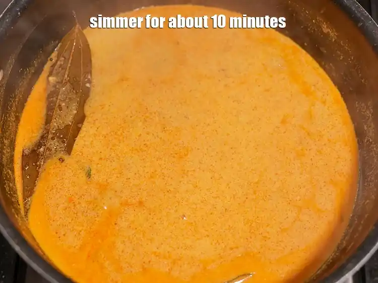 Step 43 – <p>Remember to keep stirring with a spatula while bringing to a boil or the kadhi …