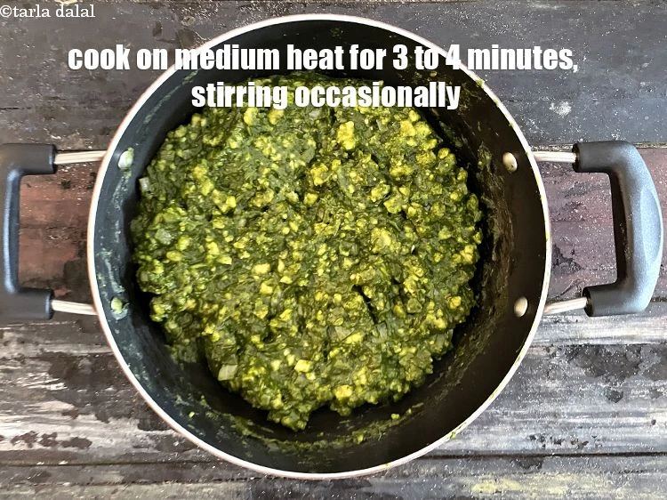 Step 26 – <p>Cook on a medium flame for 3 to 4 minutes, while stirring occasionally.</p>