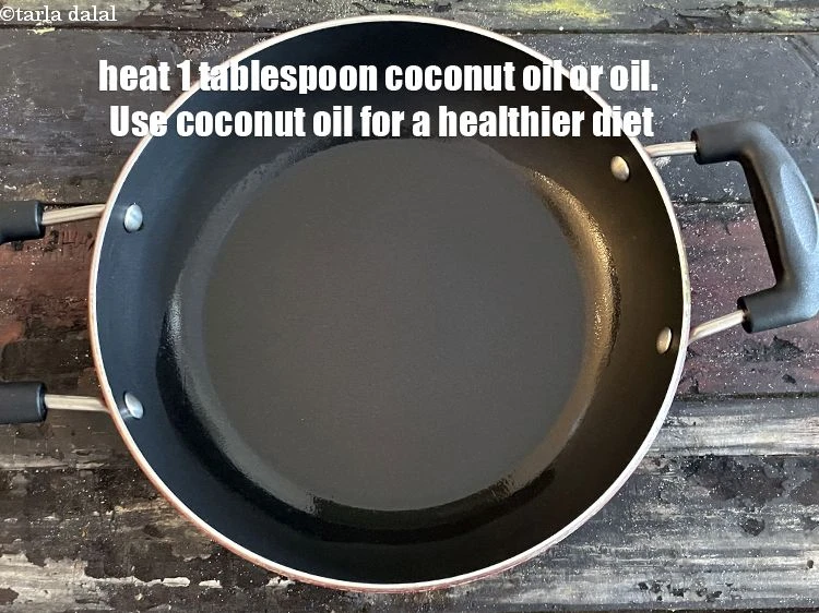 Step 10 – <p><span style="background-color:rgb(255,255,255);color:rgb(0,0,0);">To make </span><strong>palak mangodi,&nbsp;</strong>heat 1 tablespoon coconut oil or oil in a broad non-stick …
