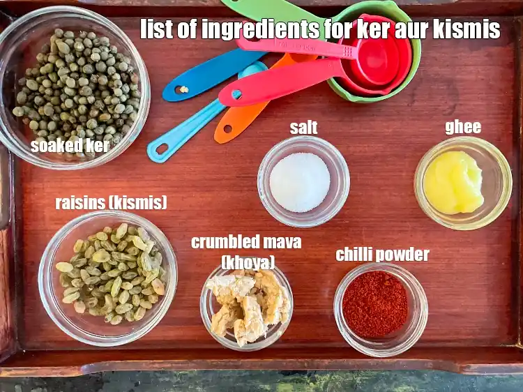 Step 2 – <p><i><u>See below image of list of ingredients for&nbsp;ker aur kismis sabzi.</u></i></p>