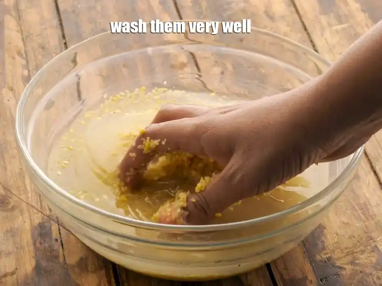 Step 3 – <p><span style="background-color:rgb(255,255,255);color:rgb(0,0,0);">Wash them very well.</span></p>