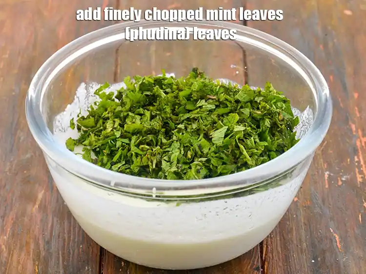 Step 10 – <p>Add the 1/2 cup finely <a href="https://www.tarladalal.com/glossary-mint-leaves-pudina-phudina-521i#ing_2368"><u>chopped mint leaves (phudina) </u></a>leaves to add a hint …