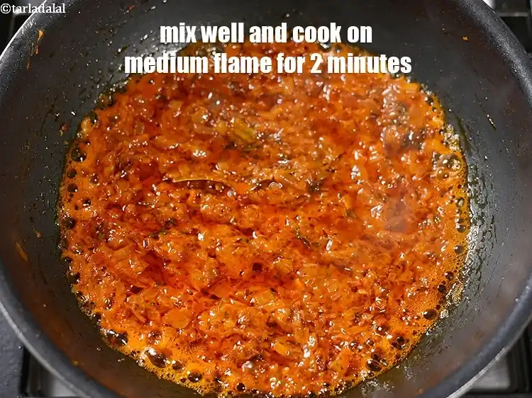 Step 30 – <p>Mix well and cook on medium flame for 2 minutes.</p>