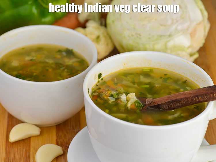 Step 21 – <p>Pour into a serving bowl and serve the <strong>Mixed Vegetable Clear Soup&nbsp;( Veg Clear Soup)&nbsp;</strong>immediately.</p>