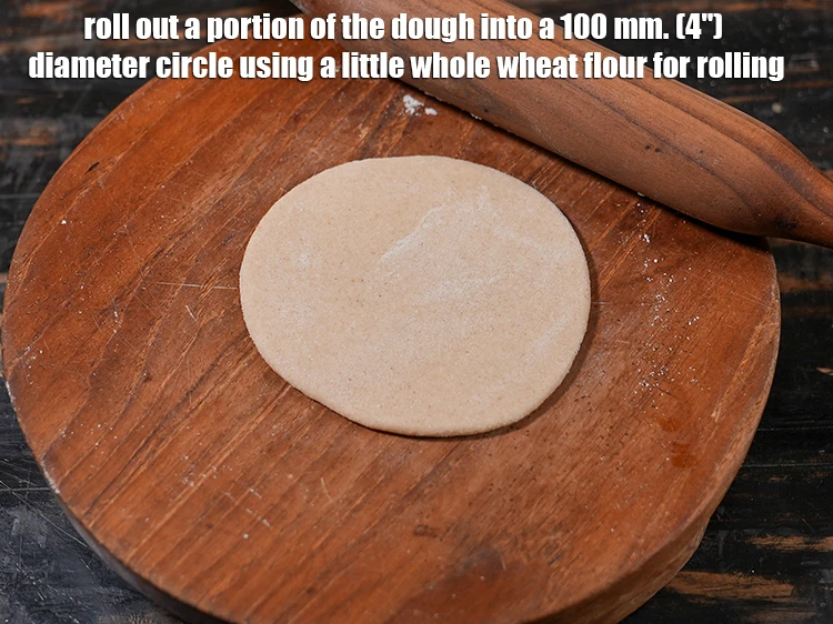 Step 13 – <p><span style="background-color:rgb(255,255,255);color:rgb(0,0,0);">Roll out a portion of the dough into a 100 mm. (4") diameter circle …