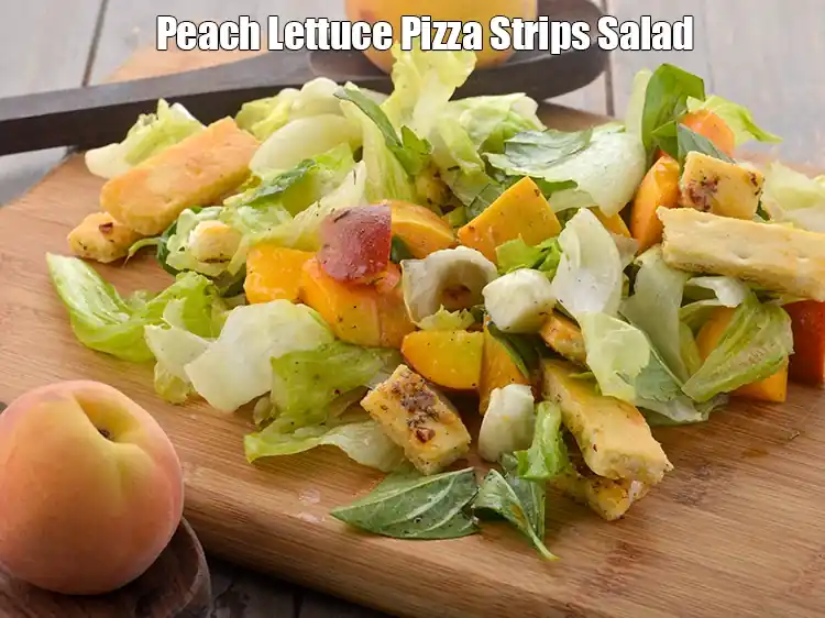 Step 7 – <p>Serve <strong>Peach Lettuce Pizza Strips Salad</strong> chilled.</p>