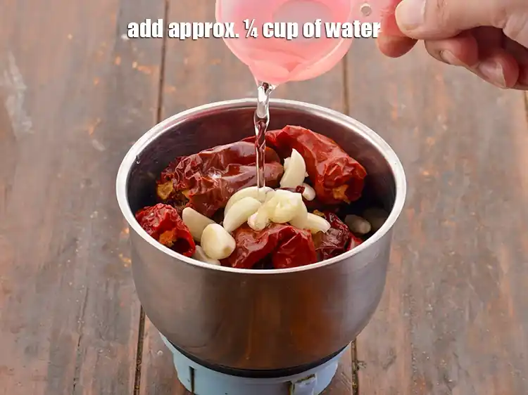 Step 6 – <p>Add approx. ¼ cup of water. This is needed for the smooth blending.</p>