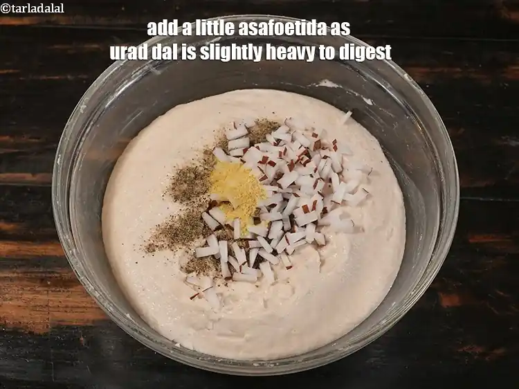 Step 10 – <p><span style="background-color:rgb(255,255,255);color:rgb(0,0,0);">Add a little </span>1/2 tsp <a href="https://www.tarladalal.com/glossary-asafoetida-hing-113i"><u>asafoetida (hing)</u></a><span style="background-color:rgb(255,255,255);color:rgb(0,0,0);"> as urad dal is slightly …