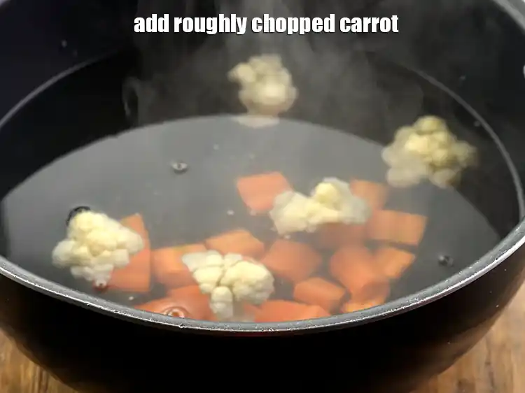 Step 5 – <p>Add the 1/2 cup roughly <a href="https://www.tarladalal.com/glossary-carrot-gajar-gajjar-253i#ing_2376"><u>chopped carrot</u></a>. You can add any amount of vegetables …