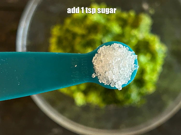 Step 3 – <p>Add 1 tsp <a href="https://www.tarladalal.com/glossary-sugar-chini-shakkar-278i"><u>sugar</u></a><u>.</u></p>