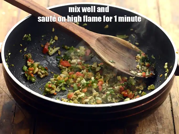 Step 16 – <p>Mix well and sauté on high flame for 1 minute.</p>
