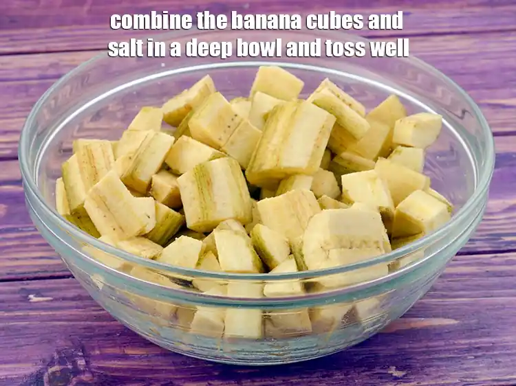 Step 3 – <p>Combine the 3 cups raw <a href="https://www.tarladalal.com/glossary-banana-kela-17i"><u>banana </u></a>, peeled and cut into cubes and <a …