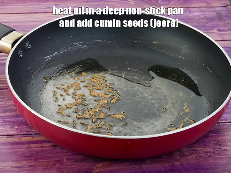 Step 5 – <p>Heat 2 tsp <a href="https://www.tarladalal.com/glossary-oil-671i"><u>oil</u></a> in a deep non-stick pan and add the 1/2 tsp …