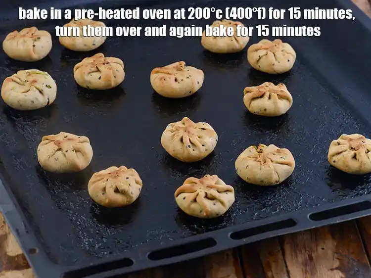 Step 12 – <p>Bake in a pre-heated oven at 200°c (400°f) for 15 minutes, turn them over and …