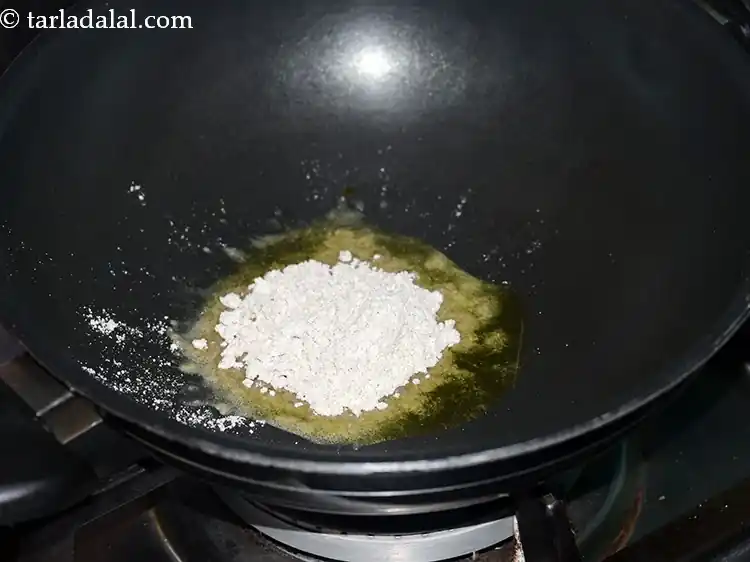 Step 3 – <p>Add the 1 1/2 tbsp <a href="https://www.tarladalal.com/glossary-bajra-flour-bajra-ka-atta-bajre-ka-atta-176i"><u>bajra (black millet) flour</u></a> flour to it.</p>