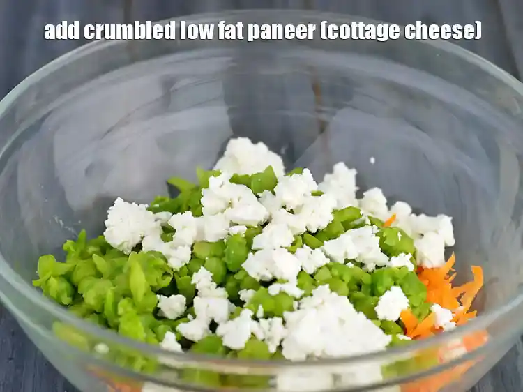 Step 10 – <p>Add calcium and protein rich 1/2 cup <a href="https://www.tarladalal.com/glossary-low-fat-paneer-low-fat-cottage-cheese-low-calorie-paneer-1108i#ing_3106"><u>crumbled low fat paneer (cottage cheese)</u></a>. You …