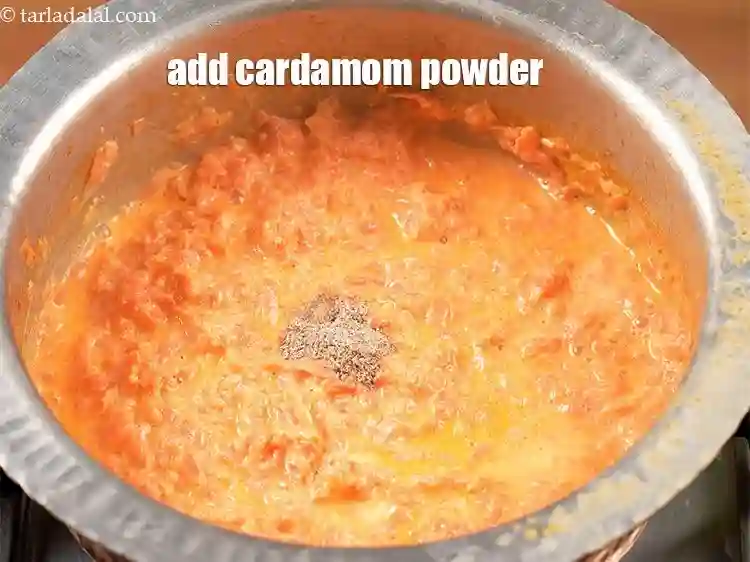 Step 11 – <p>Add ½ tsp <a href="https://www.tarladalal.com/glossary-cardamom-powder-elaichi-powder-265i">cardamom (elaichi) powder</a>.</p>