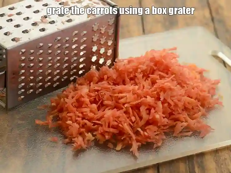 Step 3 – <p>Using a grater, measure 4&nbsp;cups&nbsp;thickly&nbsp;<a href="https://www.tarladalal.com/glossary-grated-carrot-816i">grated carrot</a>. Ensure you grate them thickly for <strong>carrot halwa …