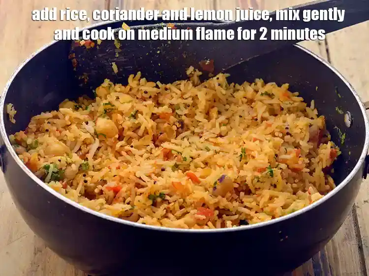 Step 6 – <p><span style="background-color:rgb(255,255,255);color:rgb(0,0,0);">Add the </span>2 cups <a href="https://www.tarladalal.com/cooked-rice-32639r"><u>cooked rice</u></a> (chawal) <span style="background-color:rgb(255,255,255);color:rgb(0,0,0);">mix gently and cook on …