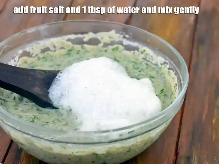 Step 5 – <p>Just before steaming, add the 2 tsp <a href="https://www.tarladalal.com/glossary-salt-namak-table-salt-418i#ing_2803"><u>fruit salt</u></a> and 1 tbsp of water …