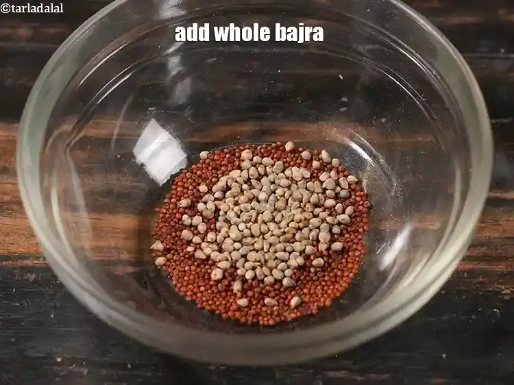 Step 3 – <p>Add 1/2 tsp whole <a href="https://www.tarladalal.com/glossary-whole-bajra-black-millet-pearl-millet-175i"><u>whole bajra (black millet)</u></a>. Additionally, you can add dried cranberries, …