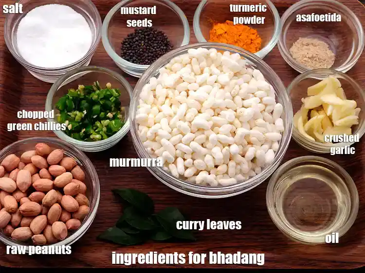 Step 1 – <p><i><u>See the below image of list of ingredients for making Spicy Puffed Rice Chivda Snack</u></i></p>