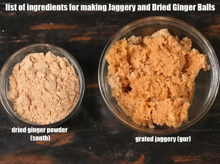 Step 1 – <p><i><u>See the below image of list of ingredients for Jaggery and Dried Ginger Balls.</u></i></p>