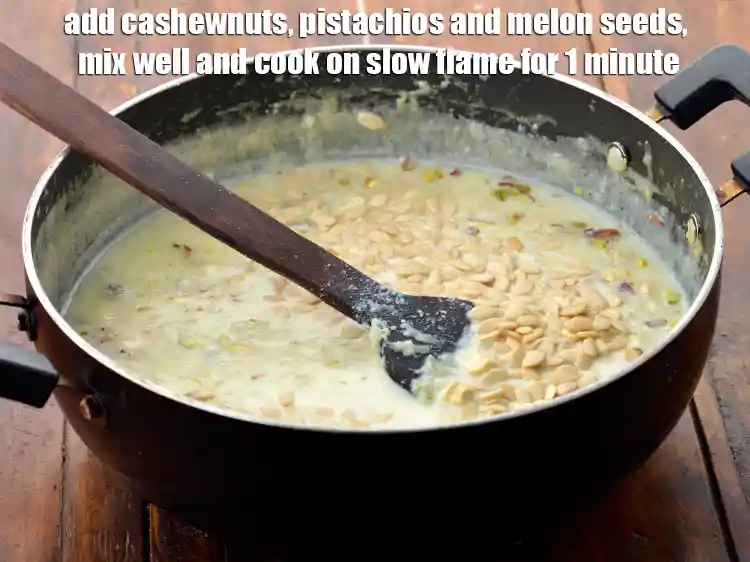 Step 5 – <p>Add the 1 tbsp <a href="https://www.tarladalal.com/glossary-cashew-nuts-kaju-840i#ing_3225"><u>chopped cashew nut (kaju)</u></a>, 1 tbsp <a href="https://www.tarladalal.com/glossary-pistachios-pista-891i#ing_3236"><u>chopped pistachios</u></a> and …