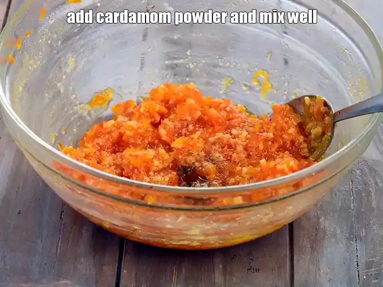 Step 7 – <p>Add the a pinch of <a href="https://www.tarladalal.com/glossary-cardamom-powder-elaichi-powder-265i"><u>cardamom (elaichi) powder</u></a> and mix well.</p>