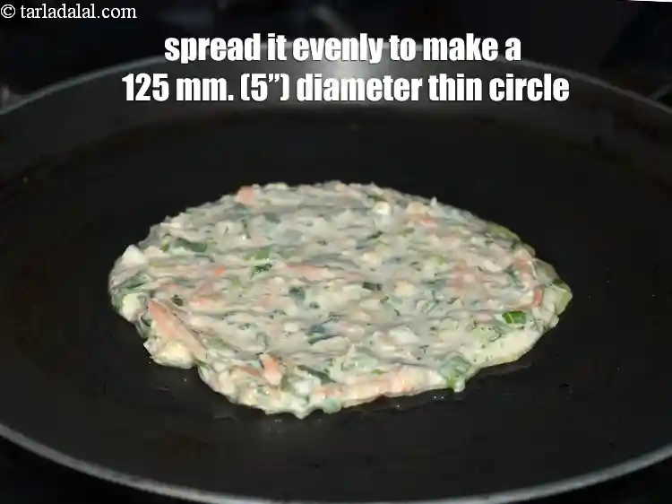 Step 20 – <p>Spread it evenly to make a 125 mm. (5”) diameter thin circle. You can make …