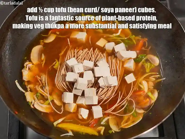 Step 31 – <p>Add ½ cup <a href="https://www.tarladalal.com/glossary-tofu-cubes-1050i">tofu (bean curd/ soya paneer) cubes</a>. Tofu is a fantastic source …