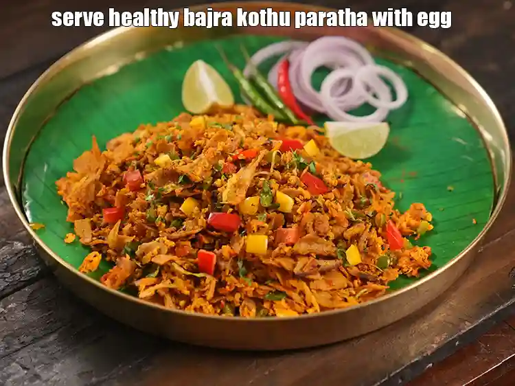 Step 34 – <p>Serve <strong>healthy bajra kothu paratha with egg </strong>hot.</p>