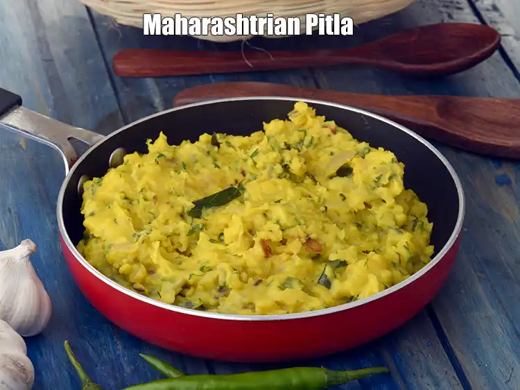 Pithla Roti Maharashtrian Pitla Recipe | Authentic Besan Pitla